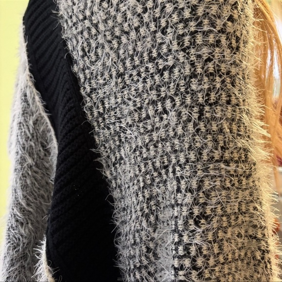 SIONI STUDIO DRAPE SWEATER NEW WITHOUT TAGS FIGURE FLATTERING BLACK GRAY WHITE - Picture 6 of 8